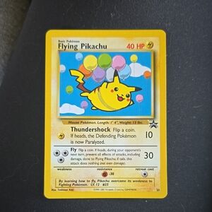 Flying Pikachu Trading Card - Yellow